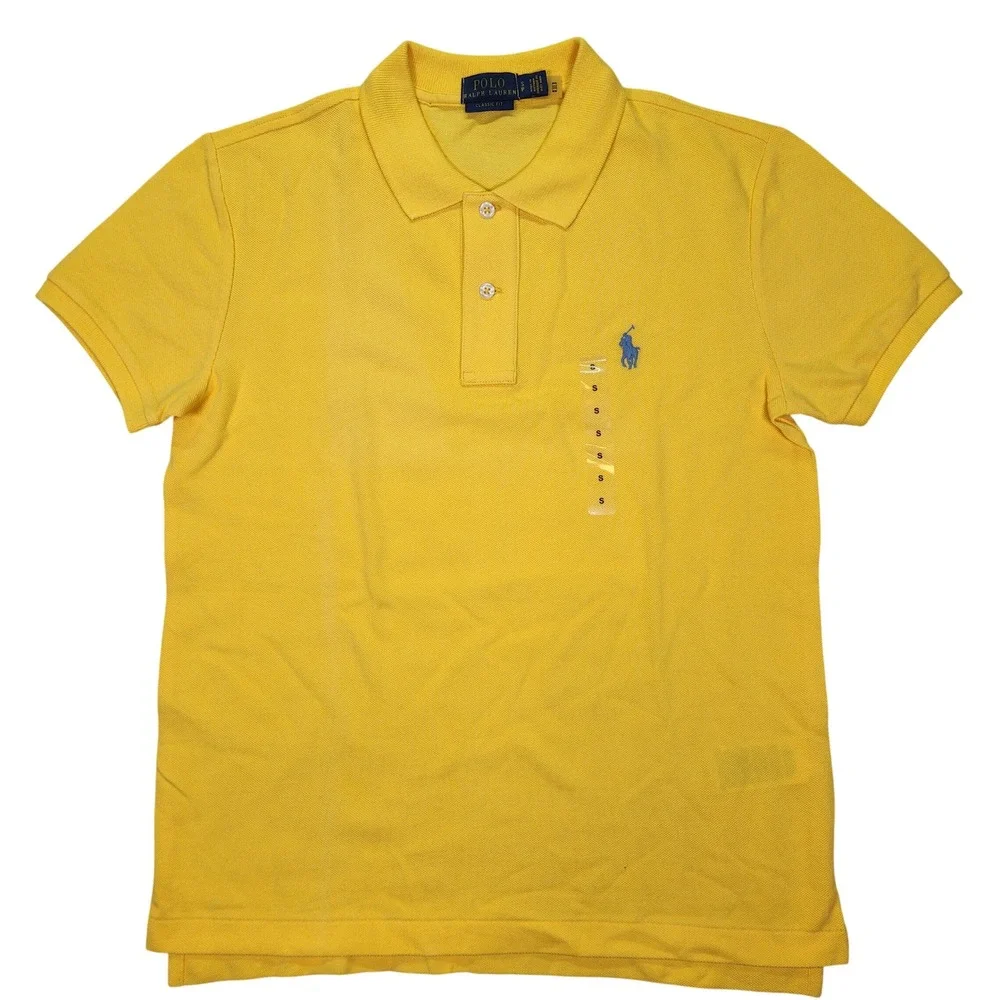 Polo Ralph Lauren Mens Classic Fit Short Sleeve Polo Shirt Yellow Small‎ S